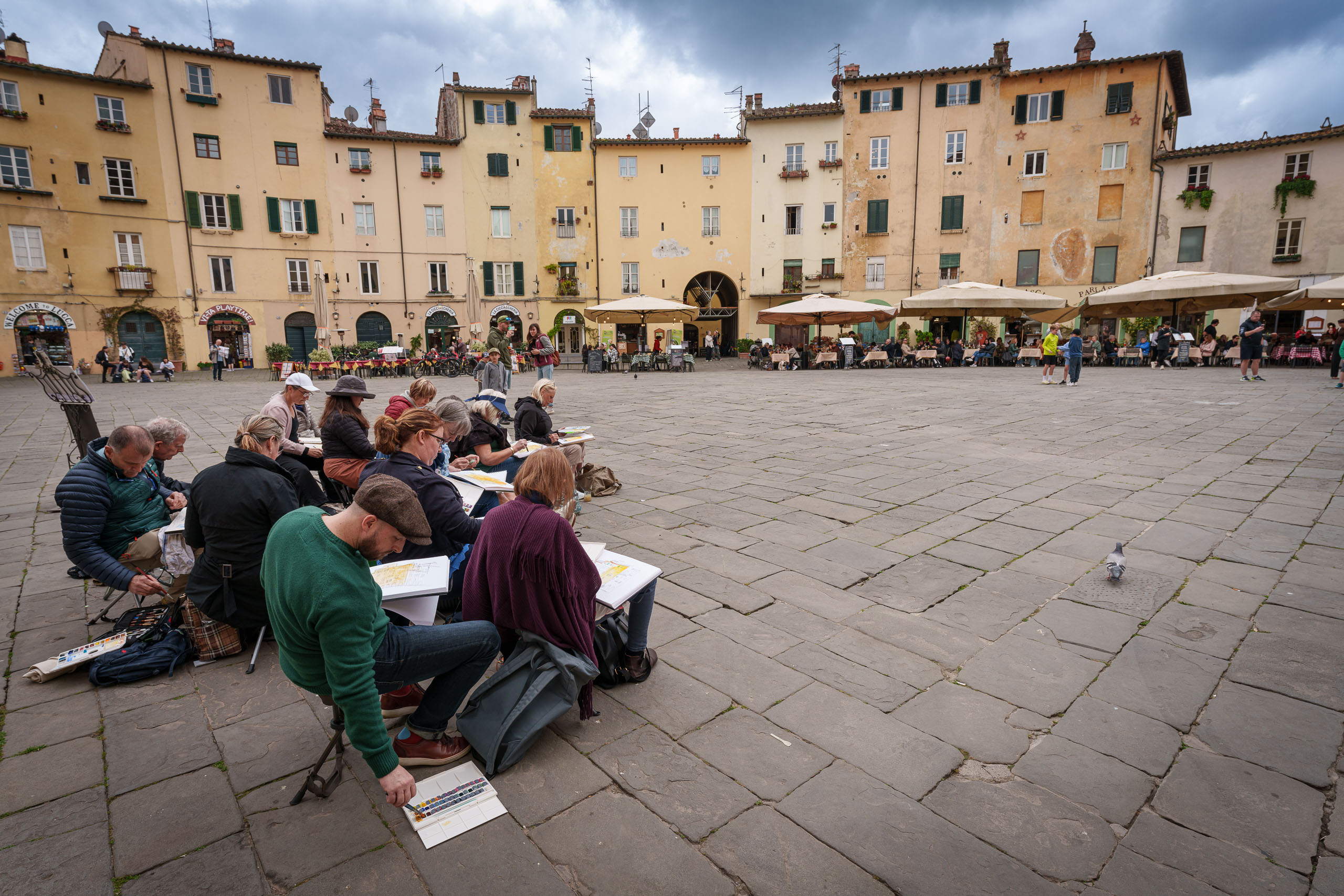 Die Meisterklasse auf der Piazza Anfiteatro.